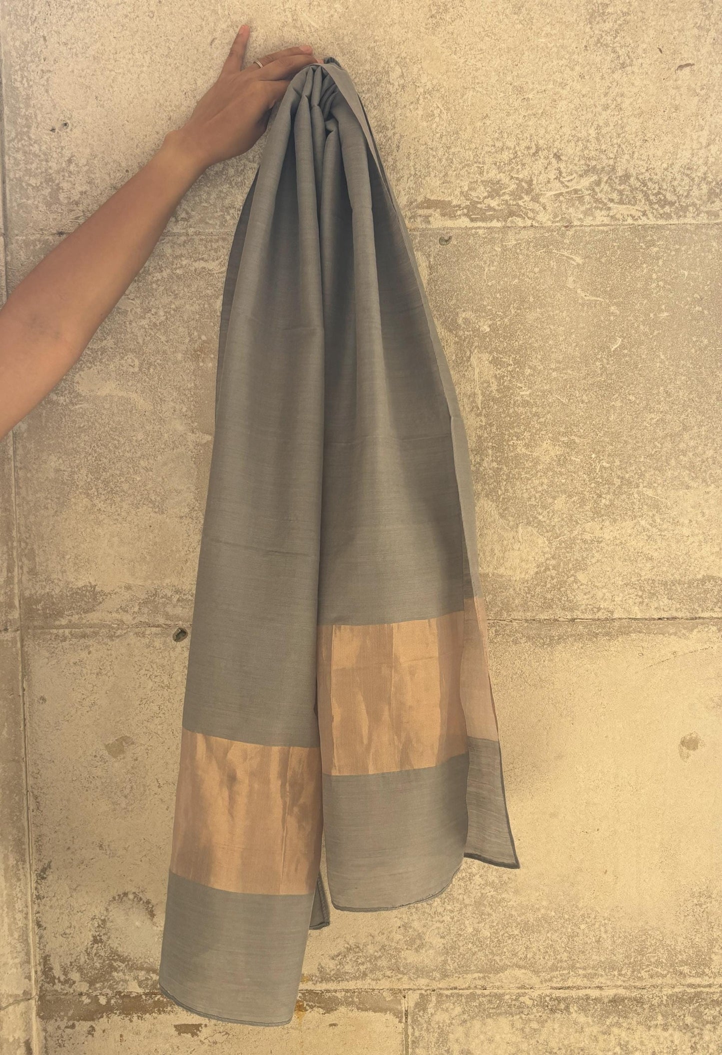 OSCAR GREY SILK&WOOL SCARF