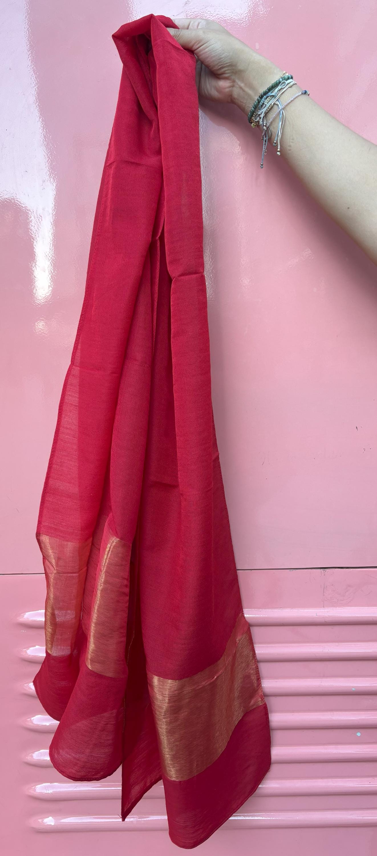 Oscar Red silk and wool scarf