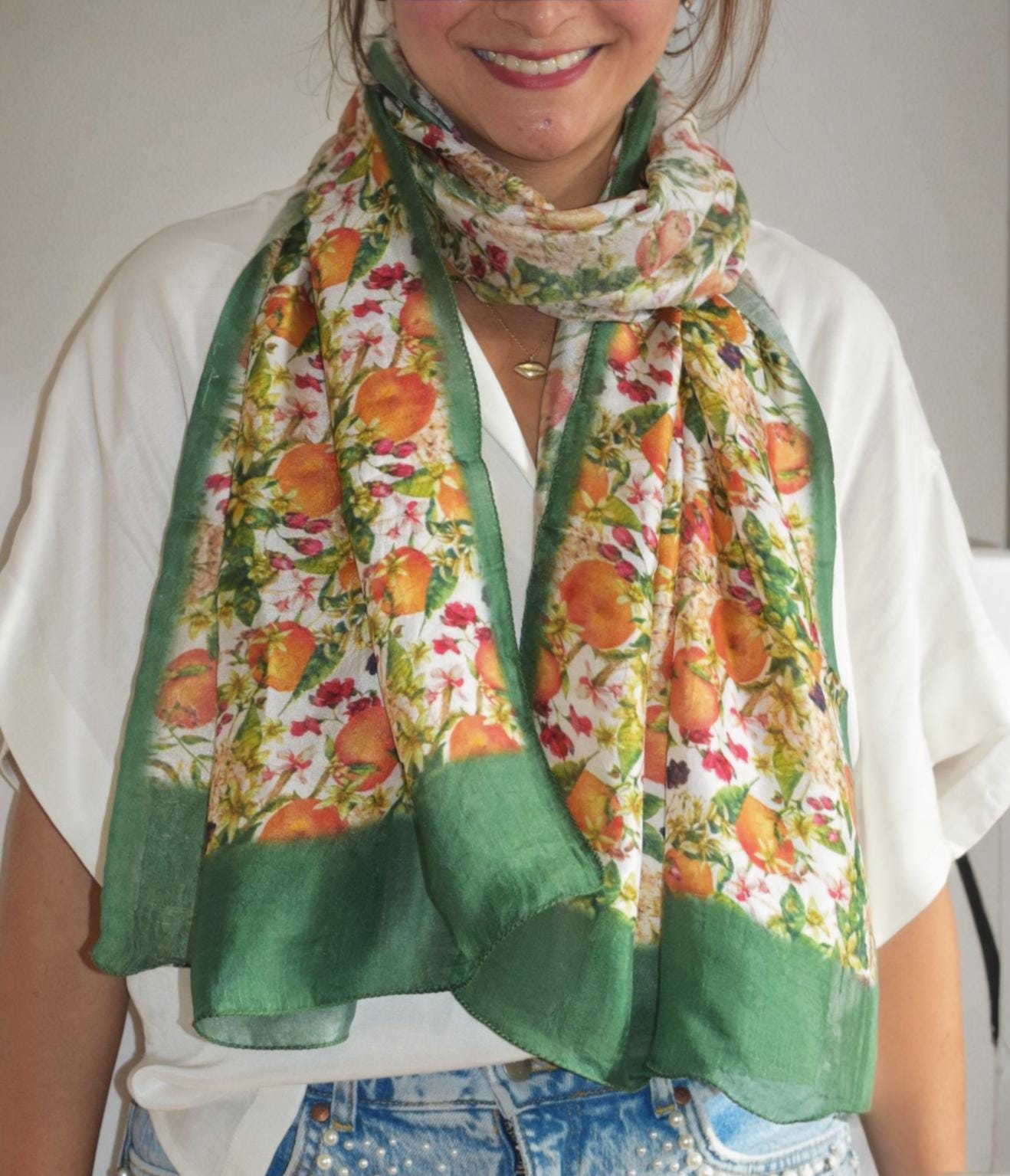 Laska Lemons & Oranges Silk Scarf