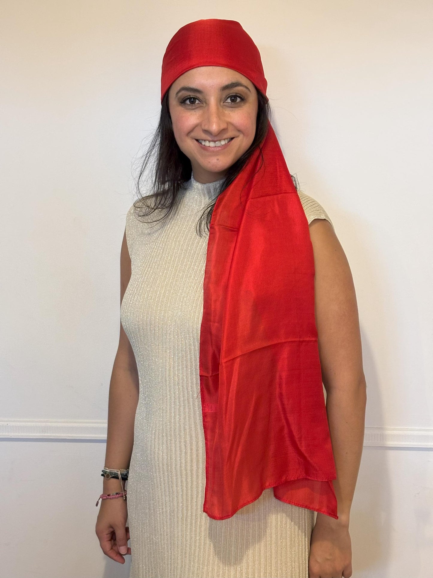 Carlotta Red silk scarf