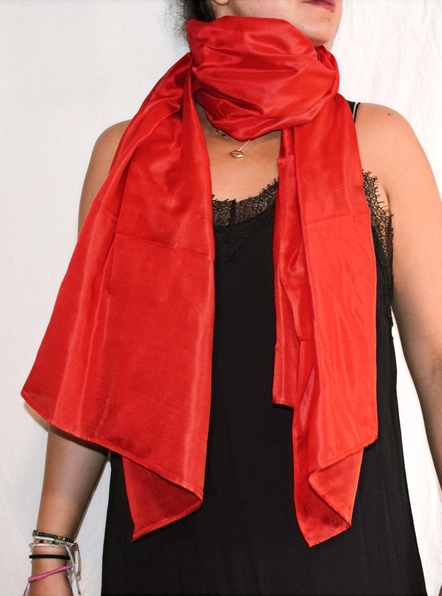 Carlotta Red silk scarf