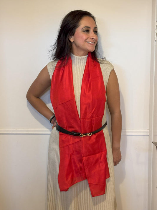 Carlotta Red silk scarf