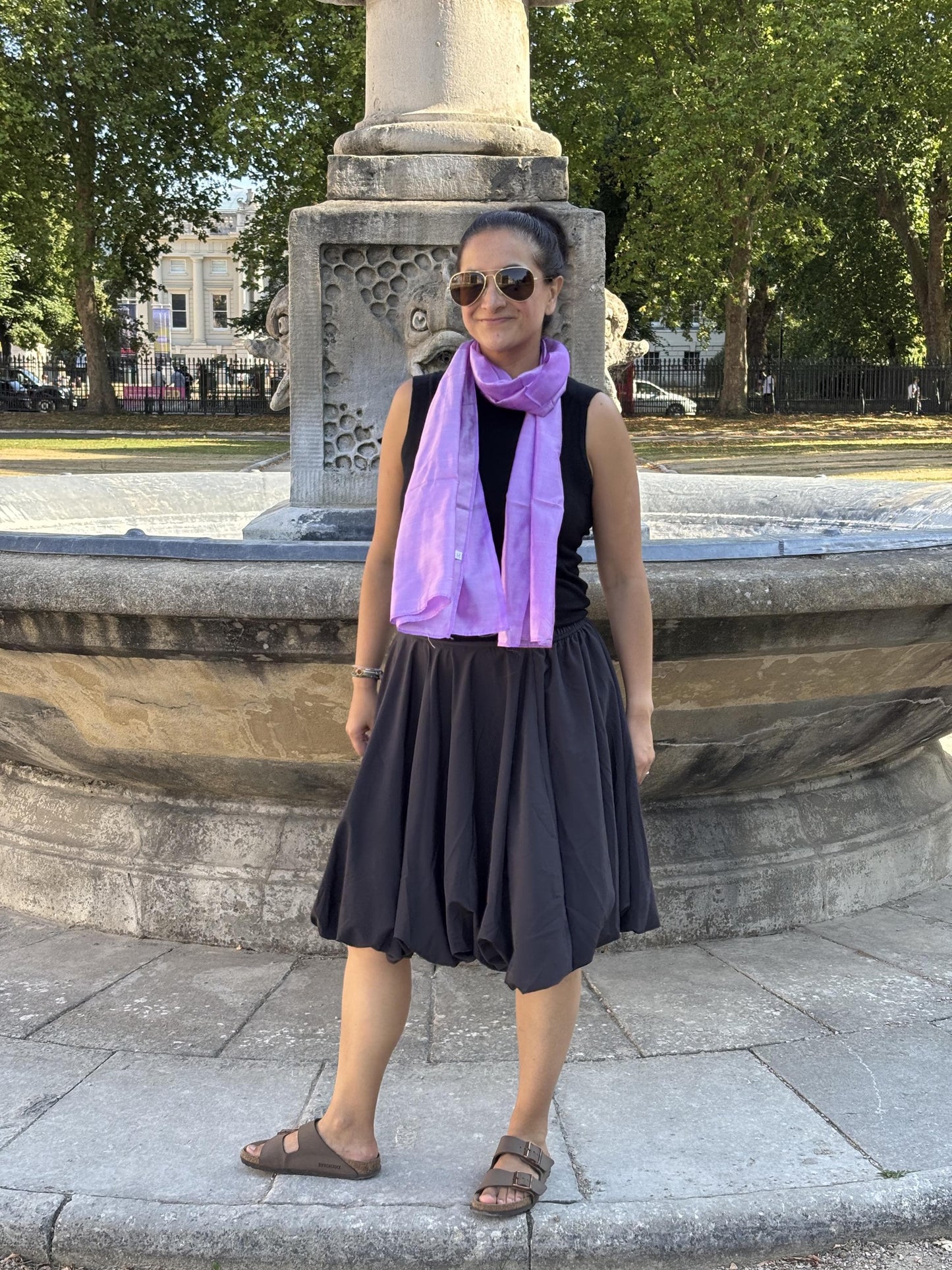 CARLOTTA LAVENDER SILK SCARF