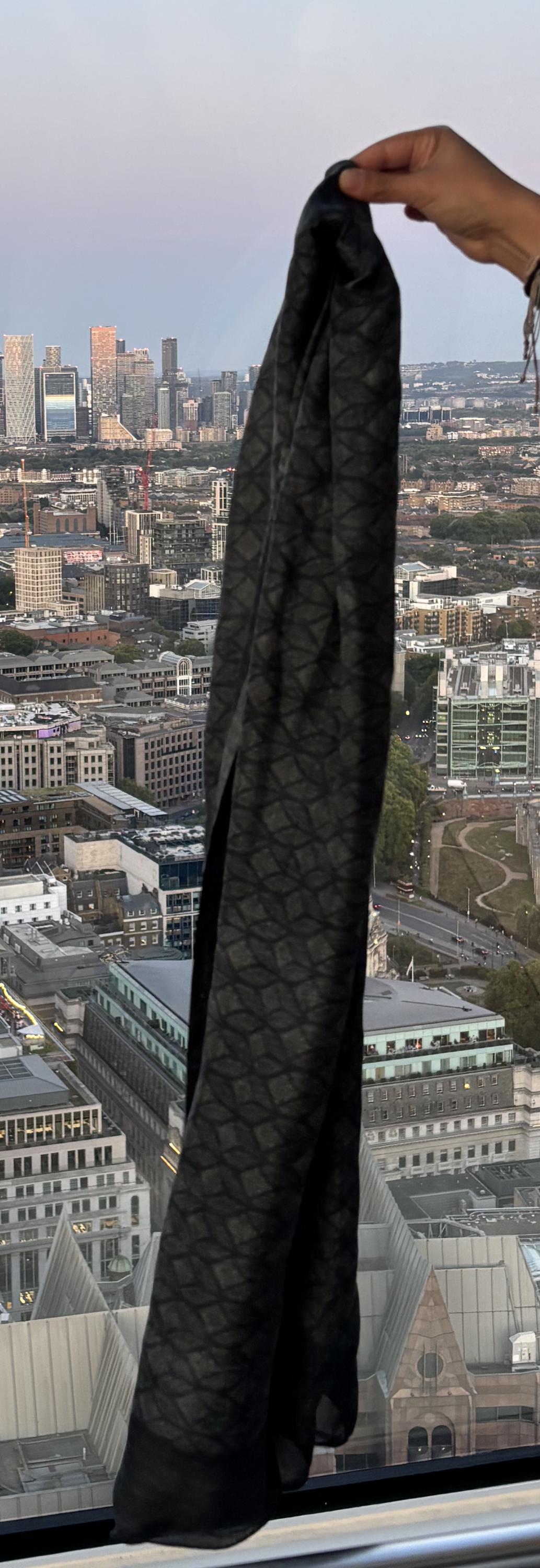 Laska Black & Grey Silk Scarf