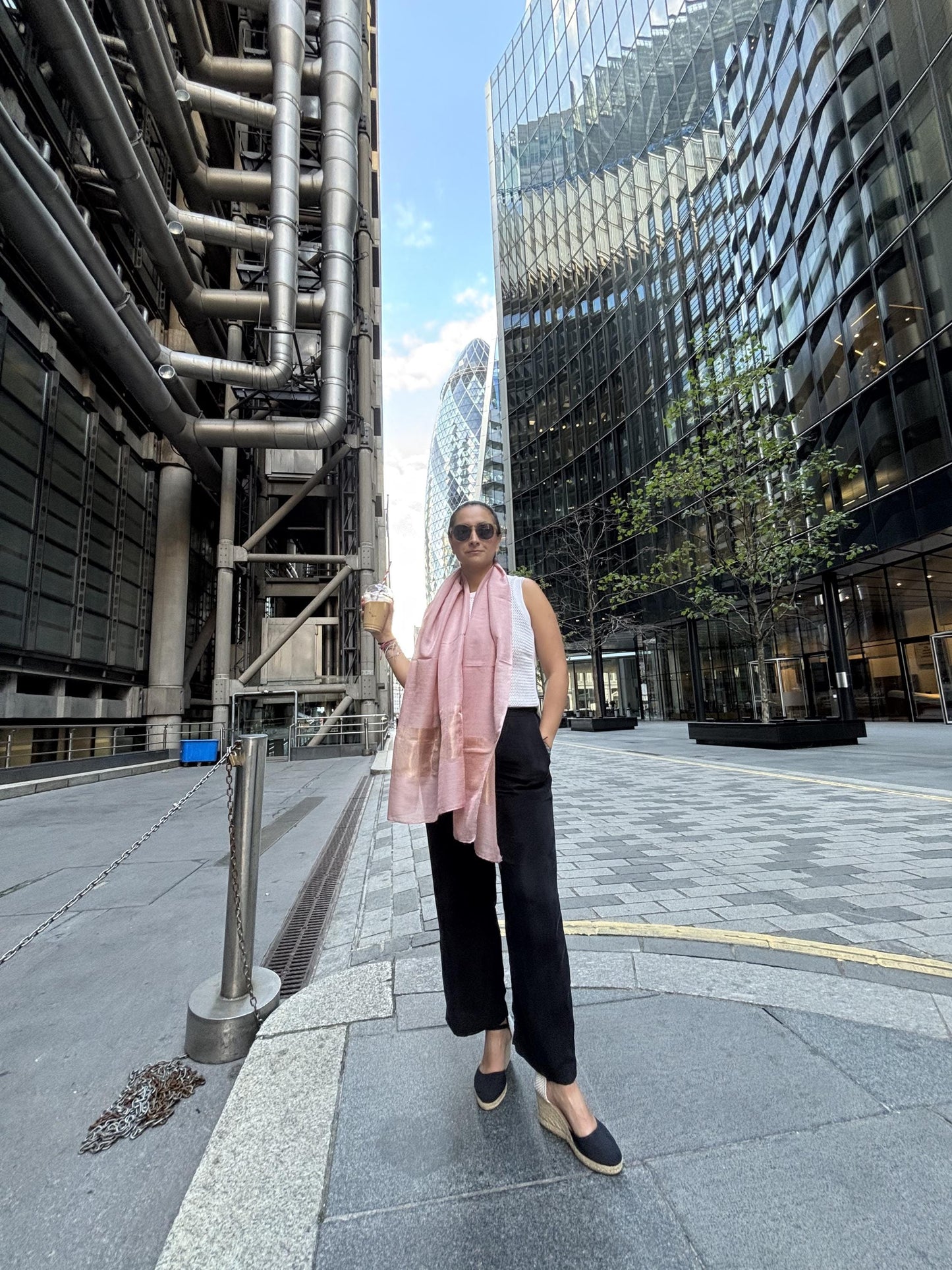 OSCAR DUSTY PINK SILK&WOOL SCARF