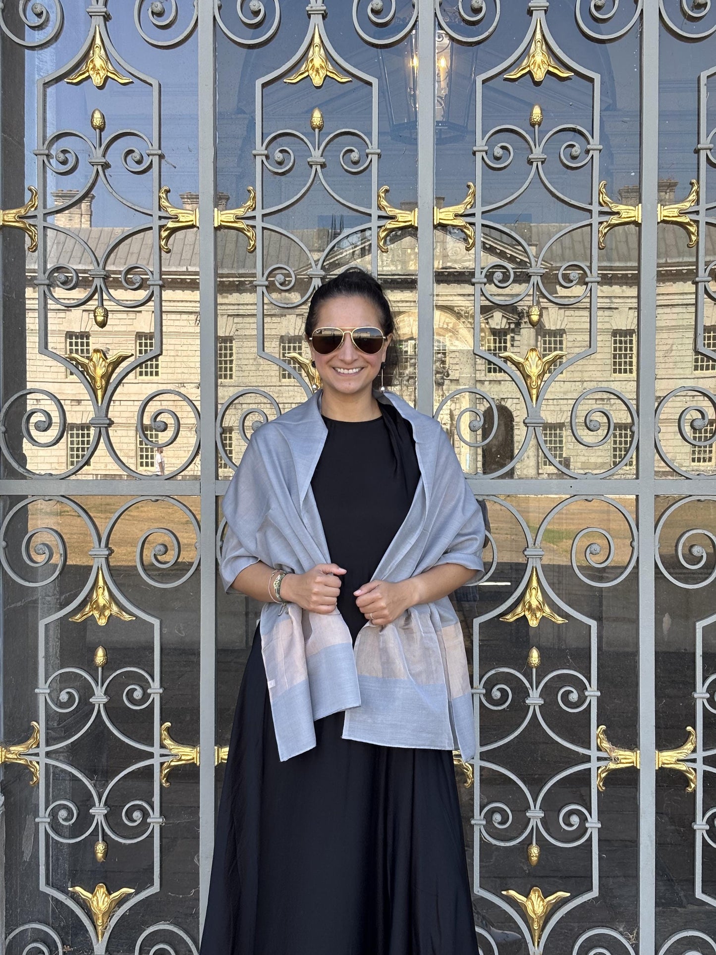 OSCAR GREY SILK&WOOL SCARF