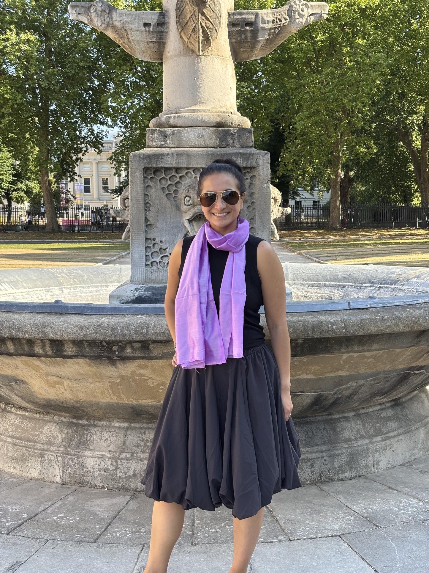 CARLOTTA LAVENDER SILK SCARF