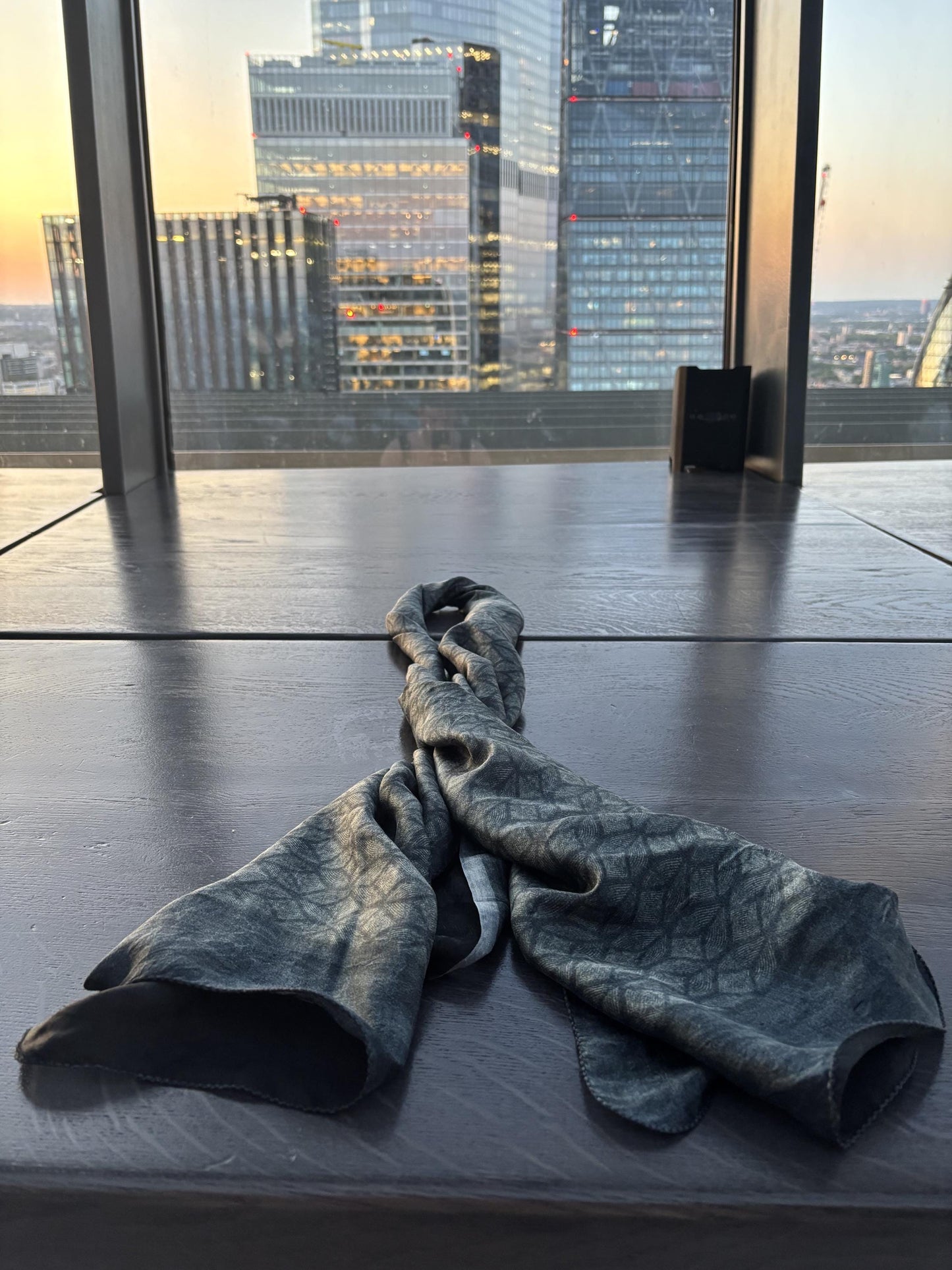 Laska Black & Grey Silk Scarf