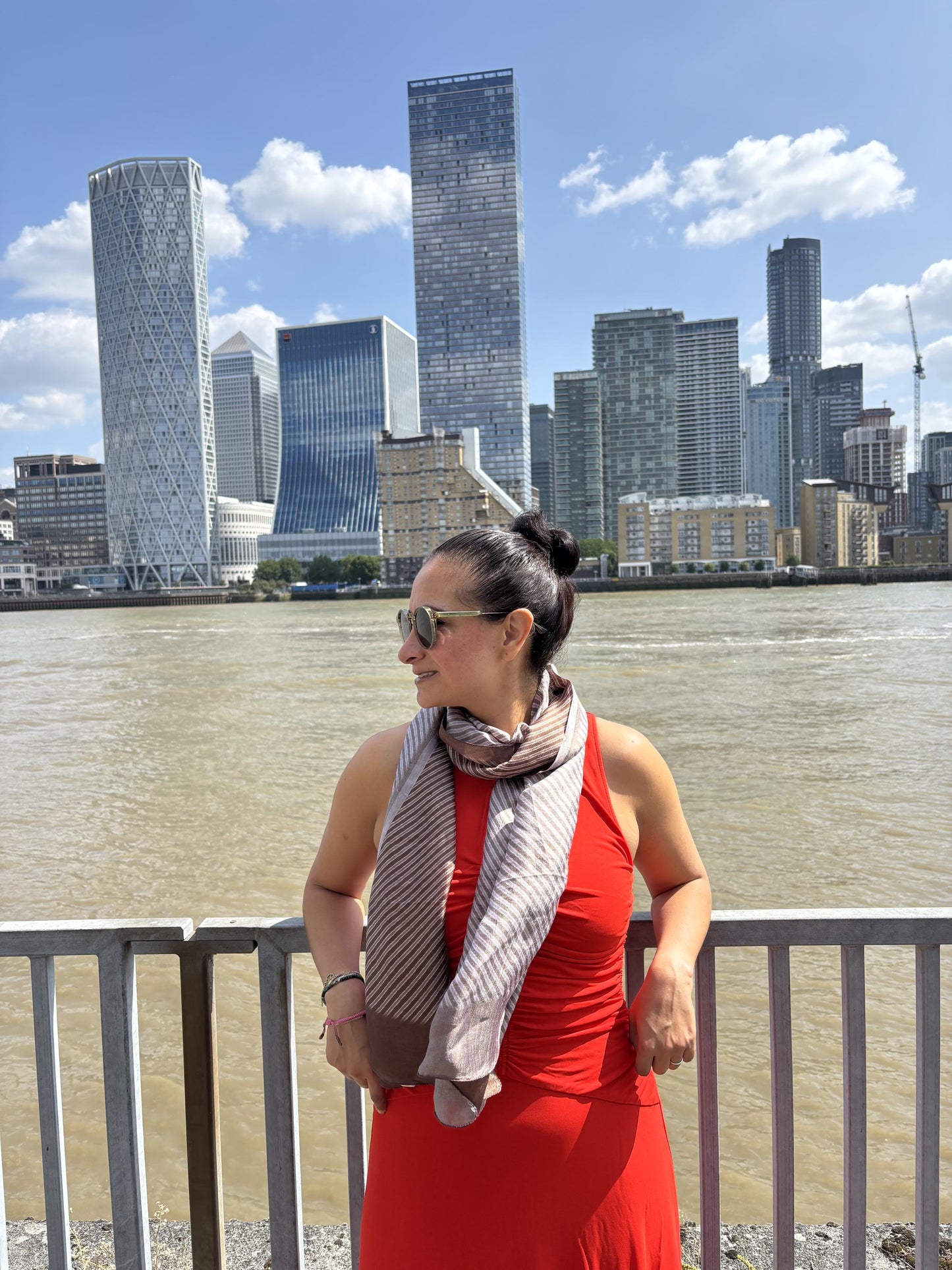 Laska Mocha Brown Silk Scarf