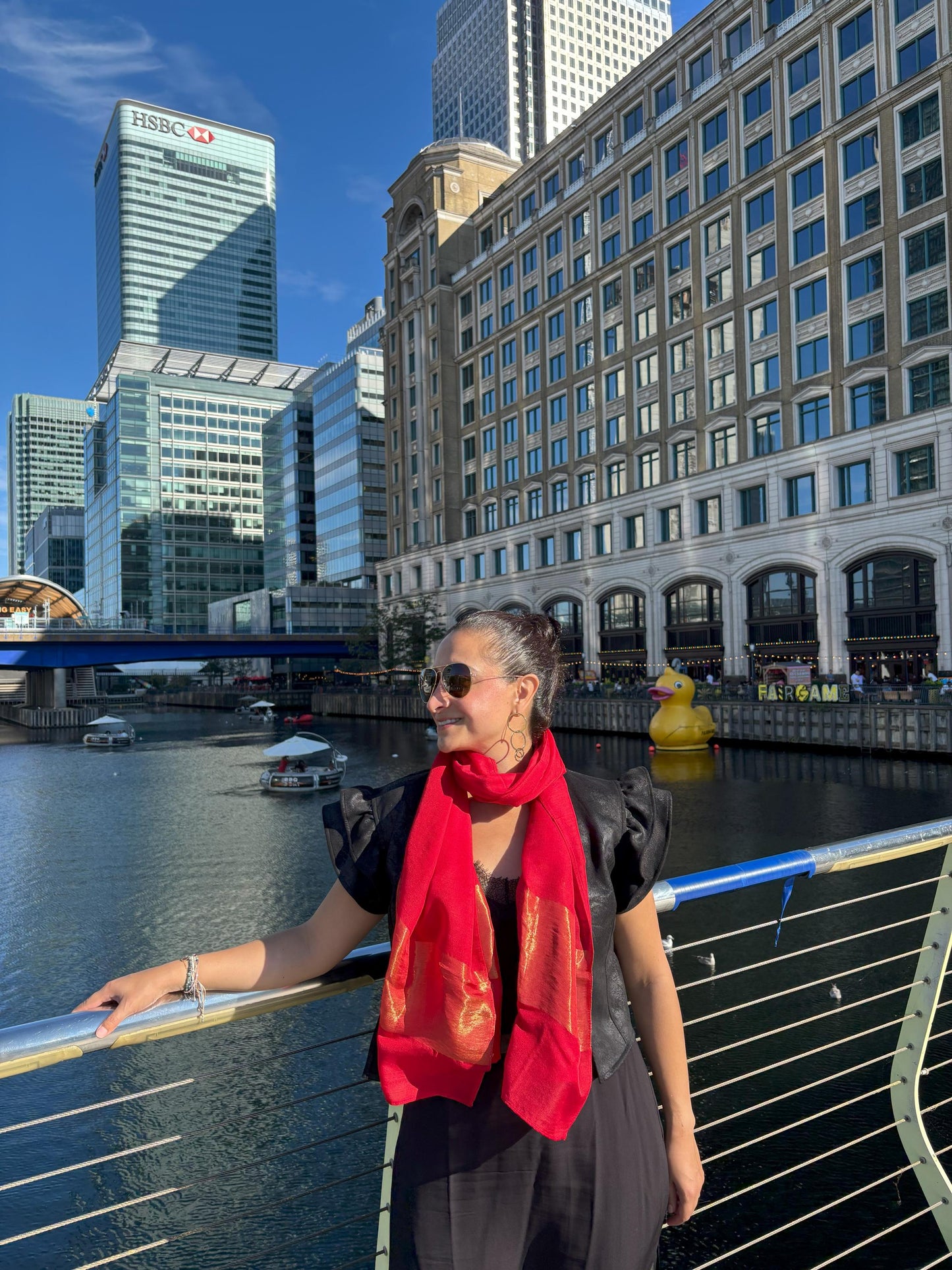 Oscar Red silk and wool scarf