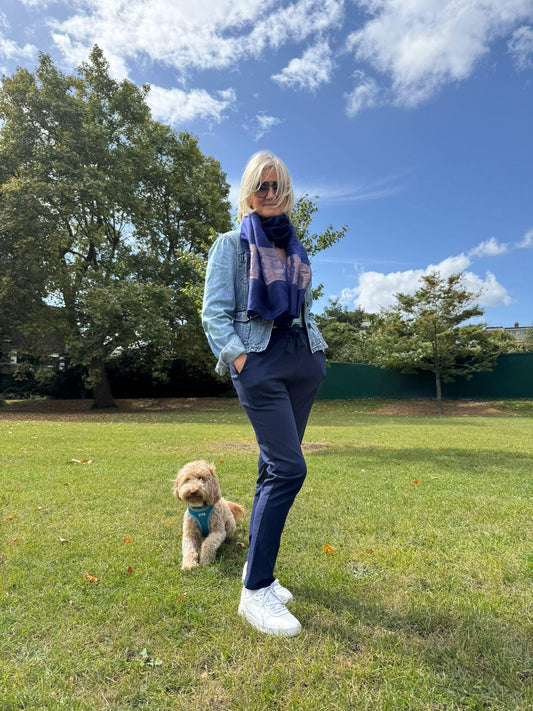 Oscar Blue silk and wool scarf