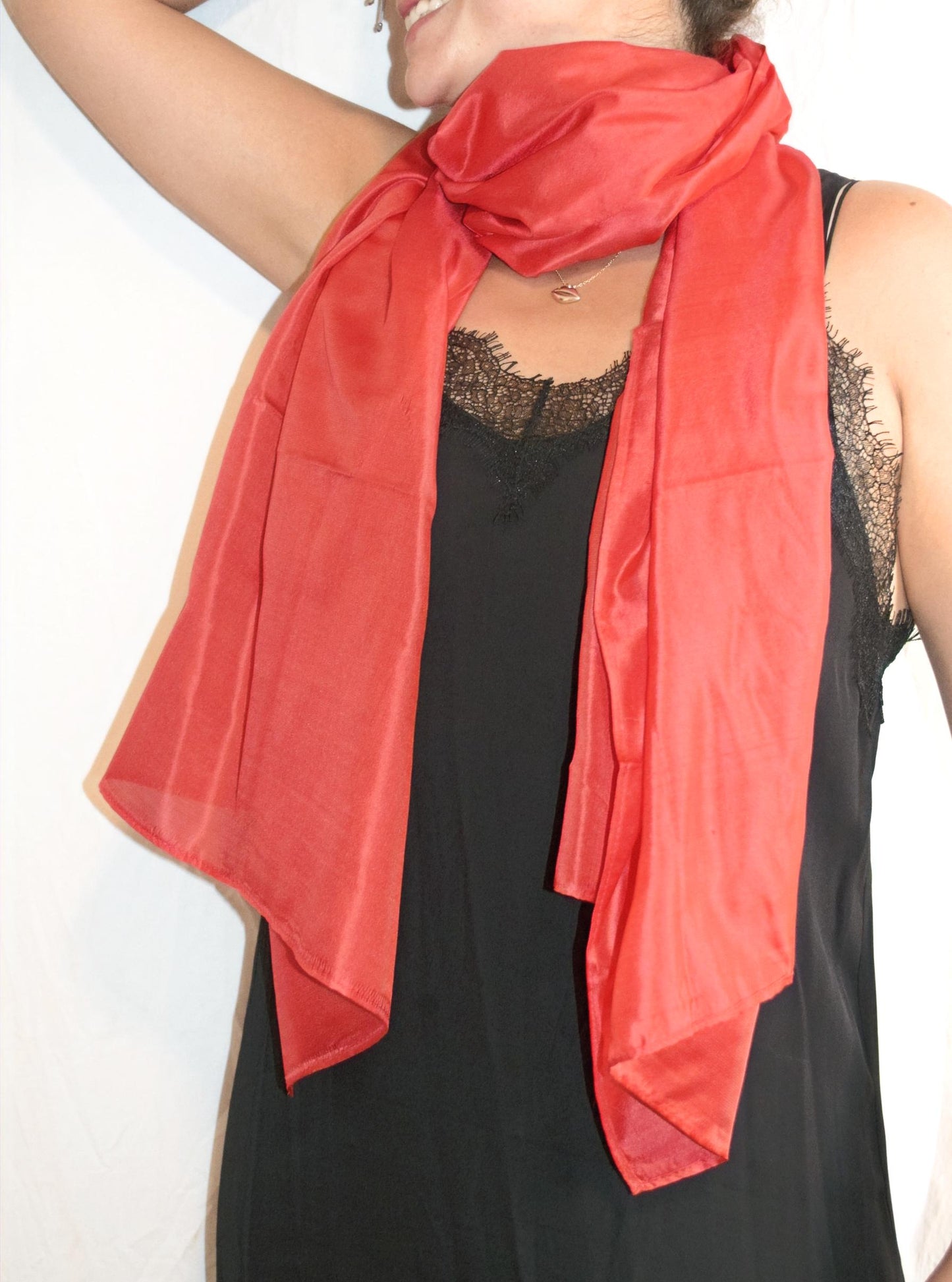 Carlotta Red silk scarf