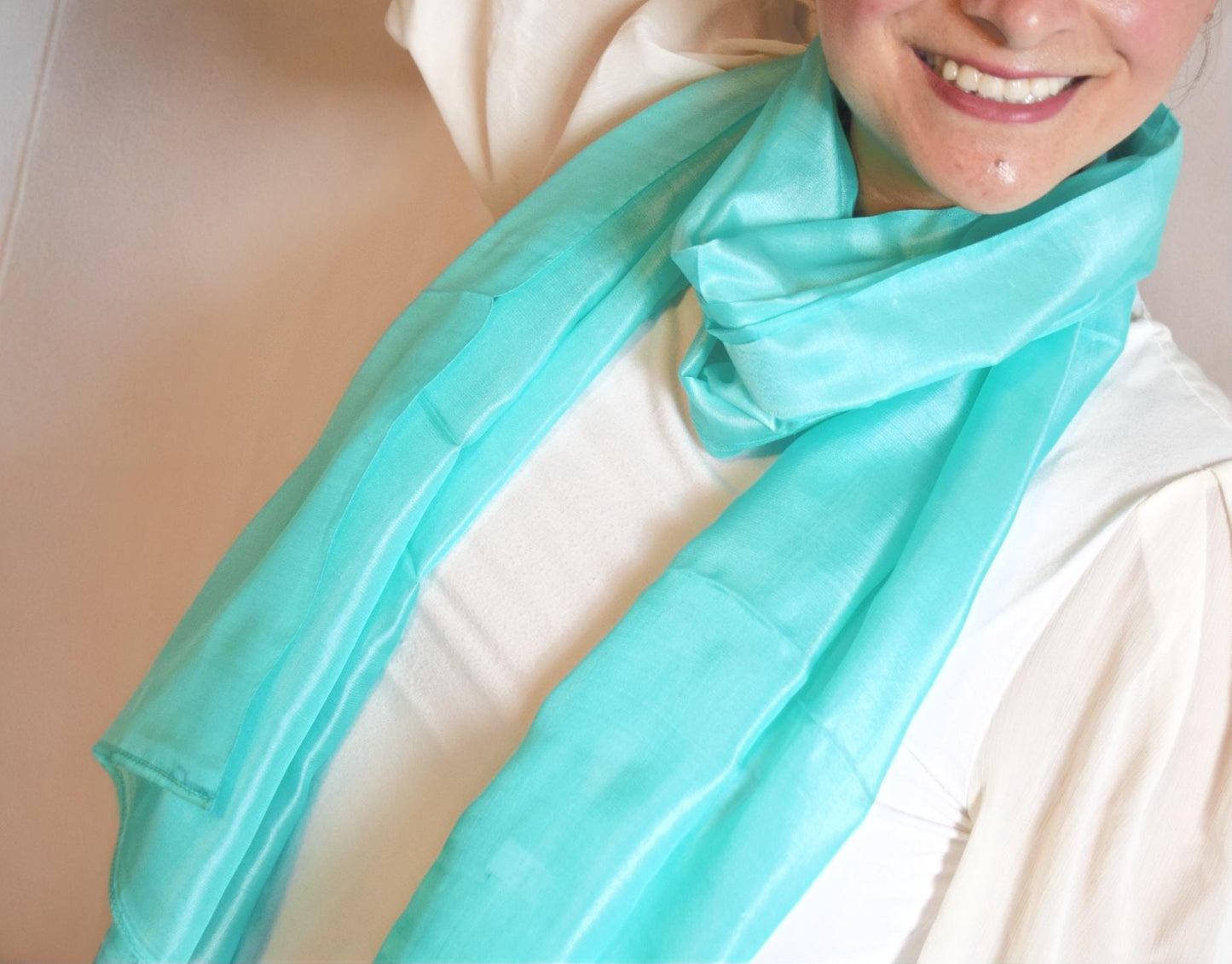 Carlotta Turquoise Silk Scarf