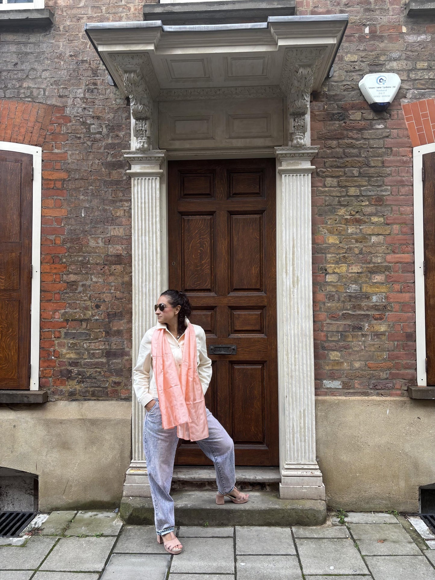 Carlotta Peach Silk Scarf