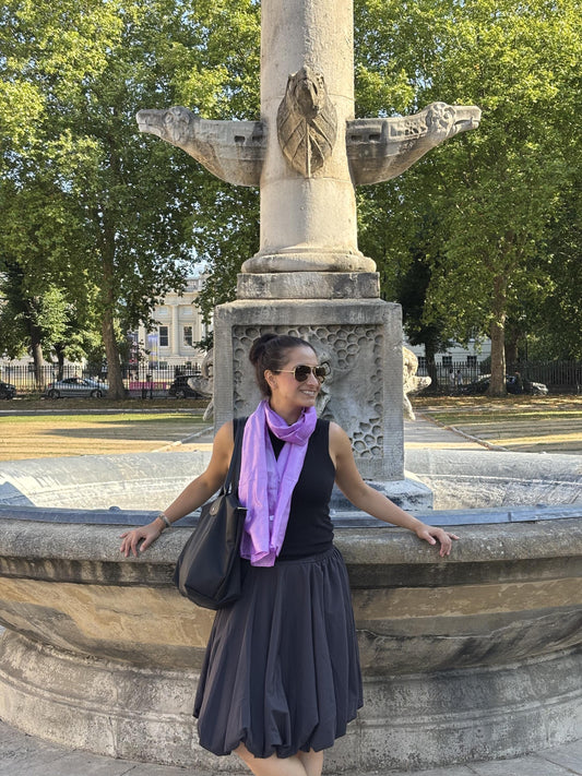 CARLOTTA LAVENDER SILK SCARF