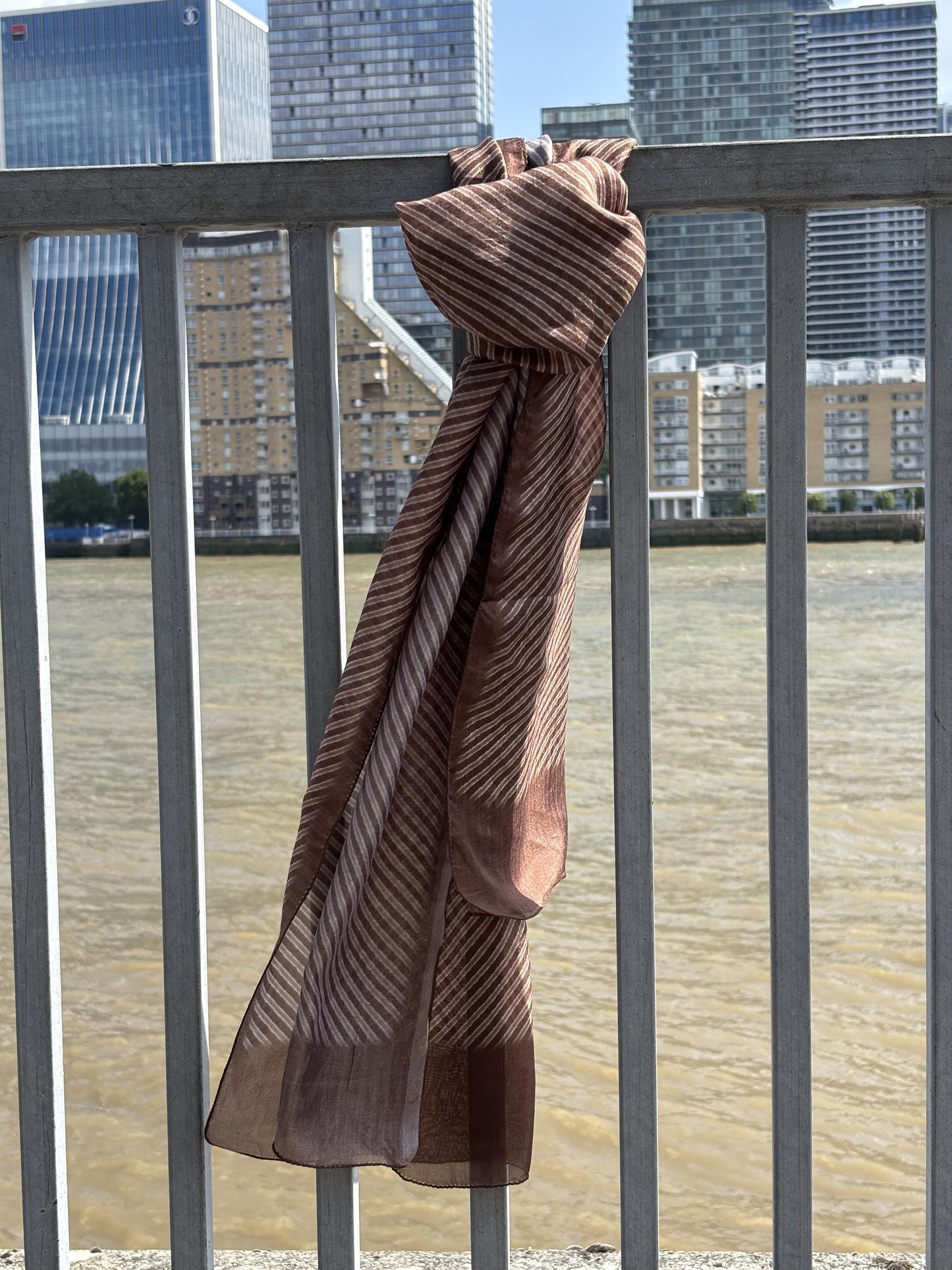 Laska Mocha Brown Silk Scarf