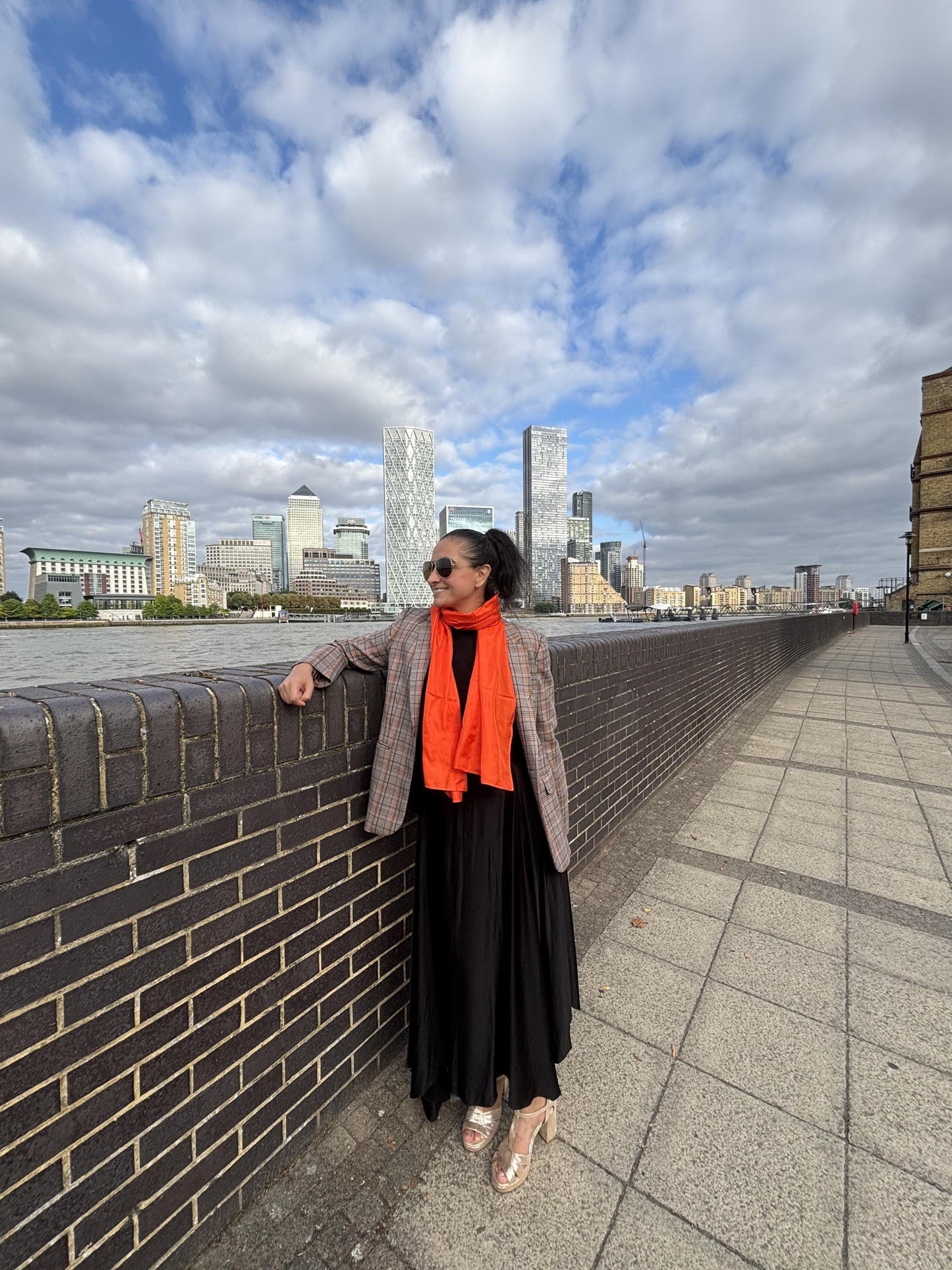 CARLOTTA TANGERINE SILK SCARF