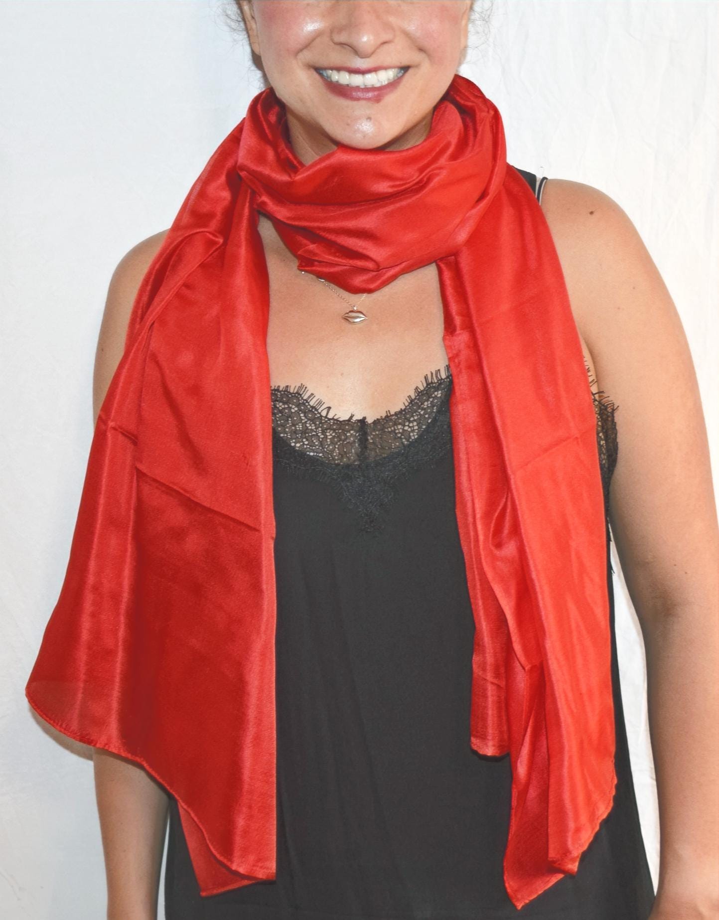 Carlotta Red silk scarf