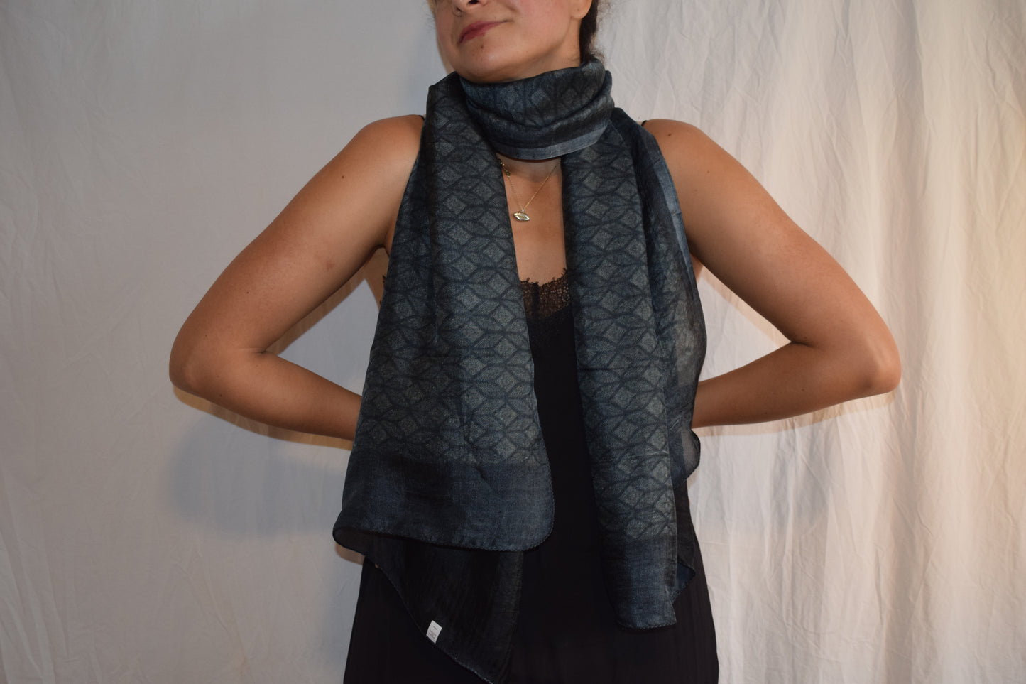 Laska Mocha Brown Silk Scarf
