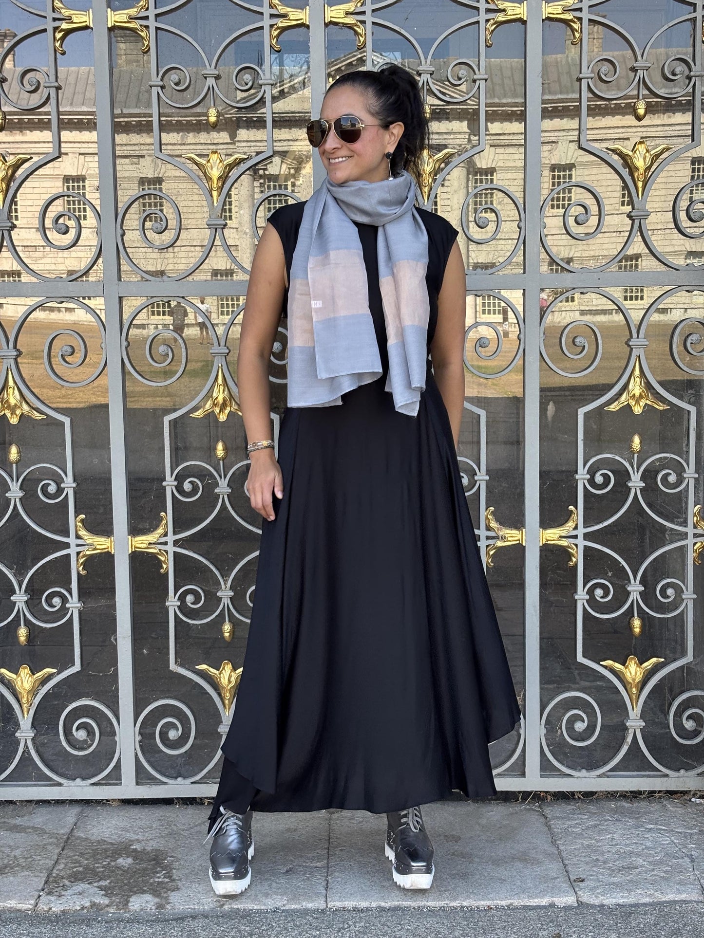 OSCAR GREY SILK&WOOL SCARF