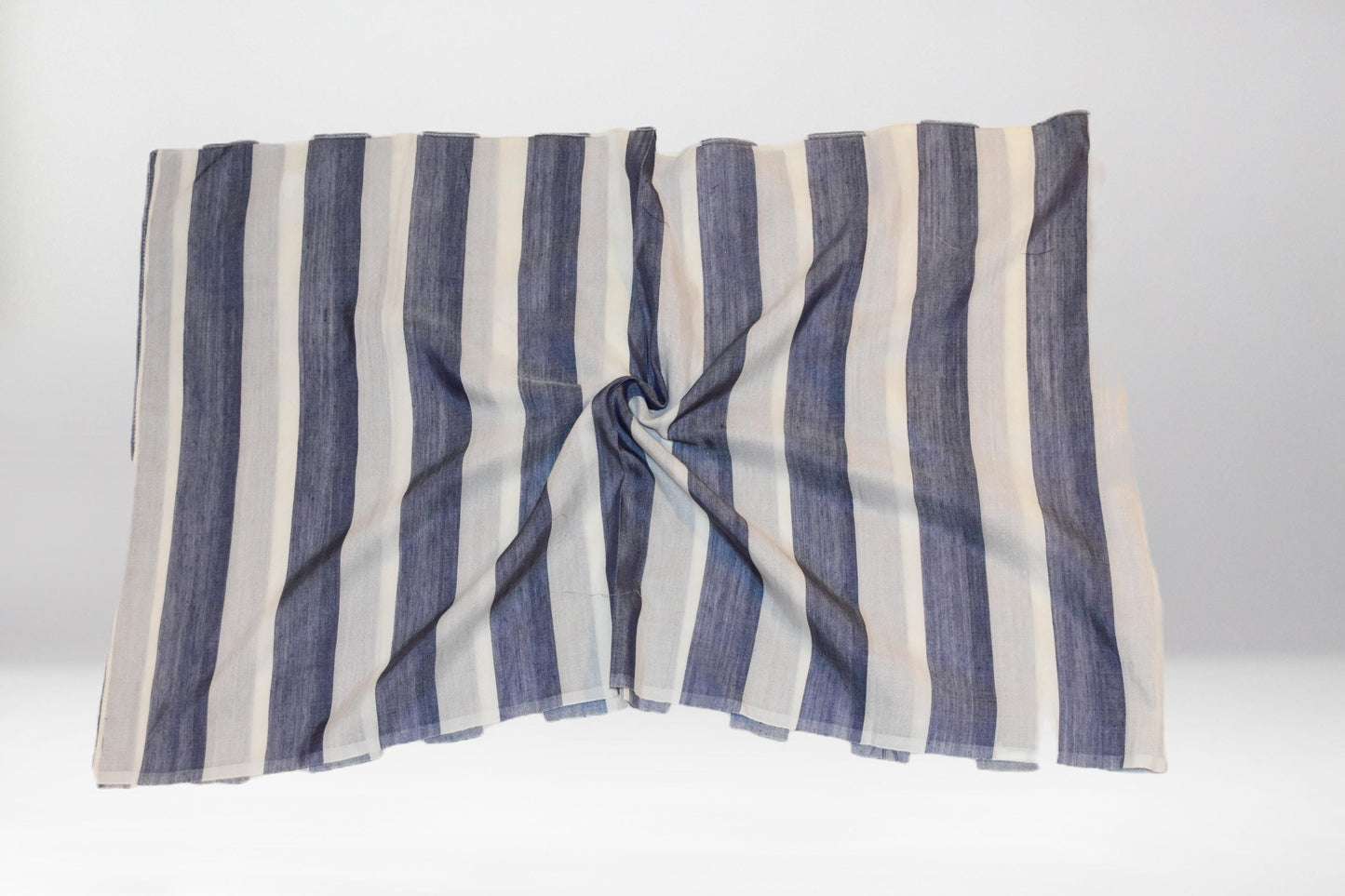Leo  Blue & White Stripes Silk blend Scarf