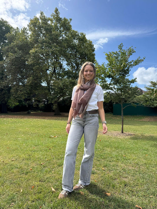 Laska Mocha Brown Silk Scarf