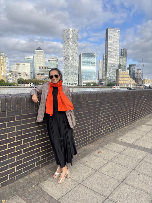 CARLOTTA TANGERINE SILK SCARF