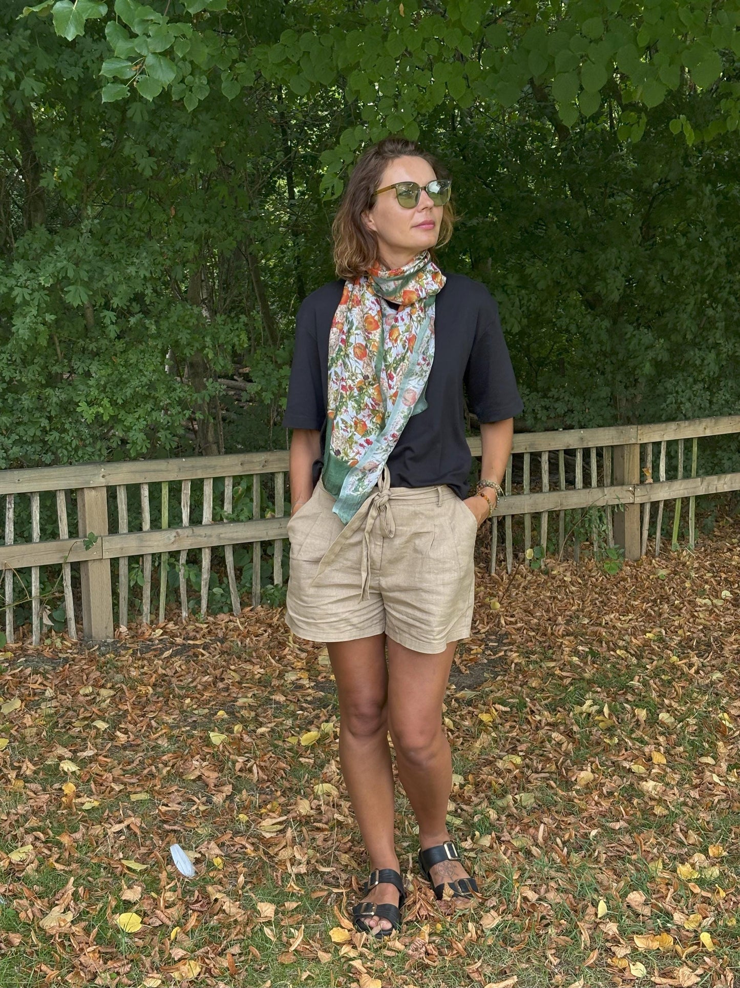 Laska Lemons & Oranges Silk Scarf