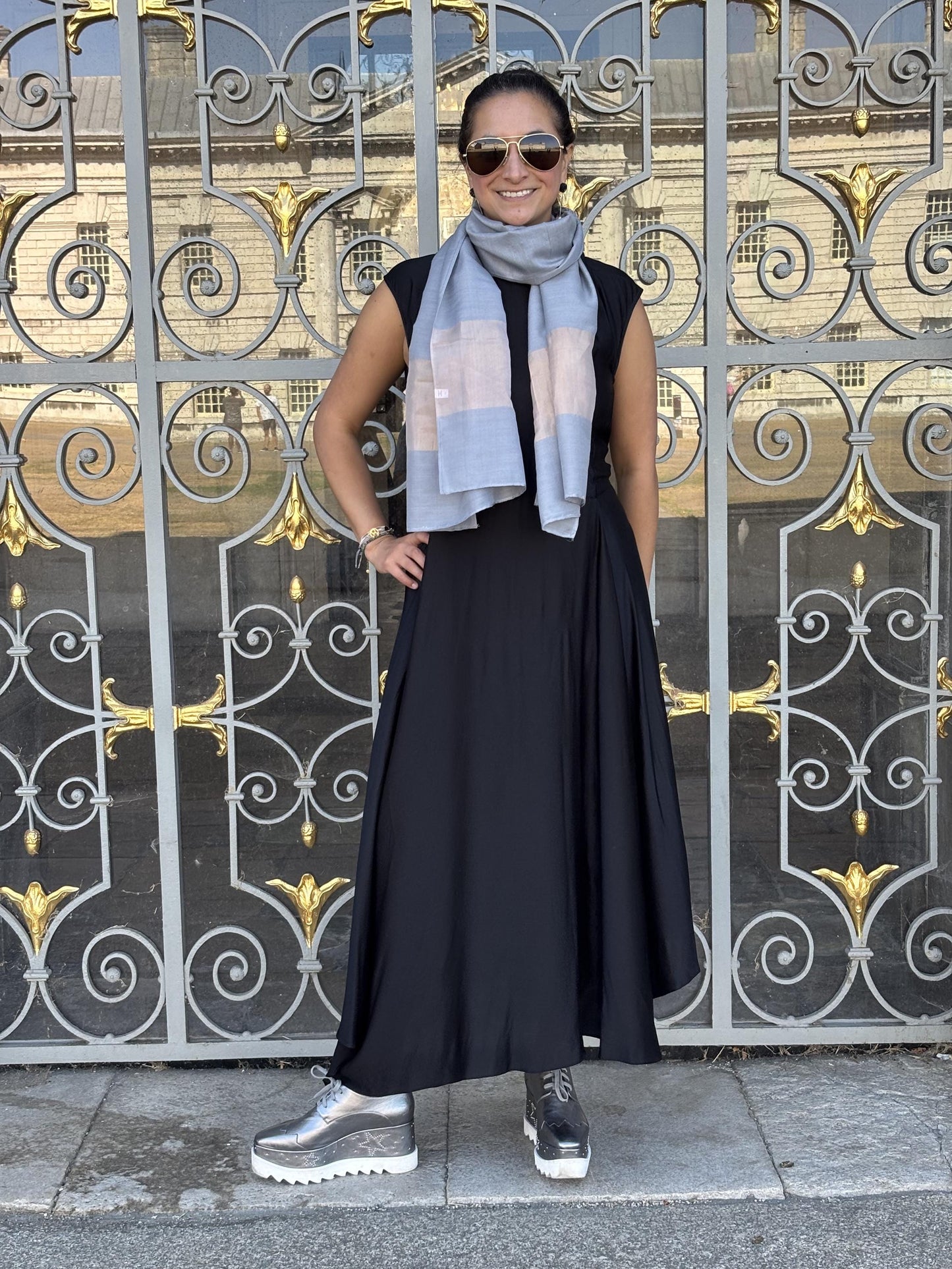 OSCAR GREY SILK&WOOL SCARF