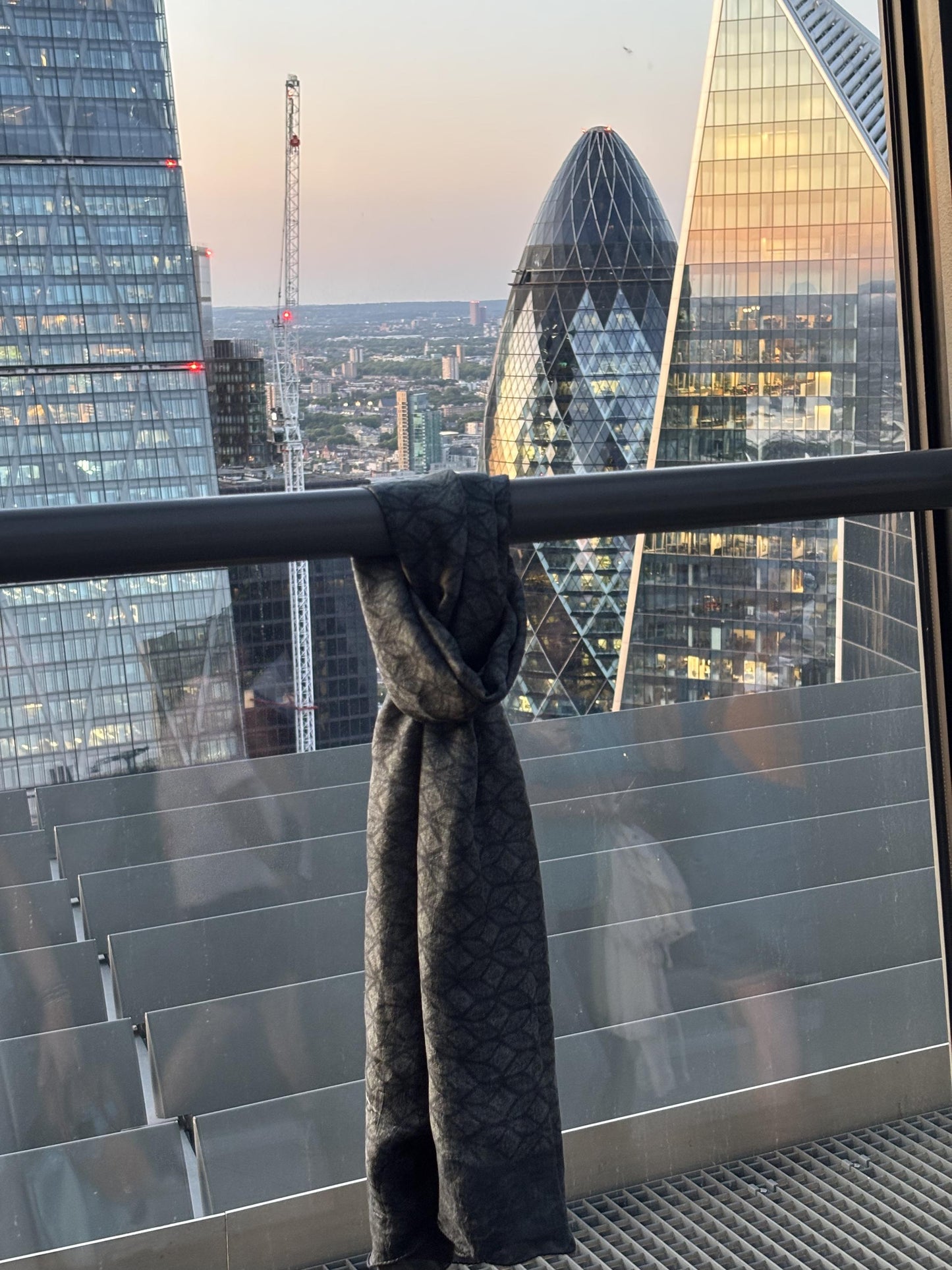 Laska Black & Grey Silk Scarf
