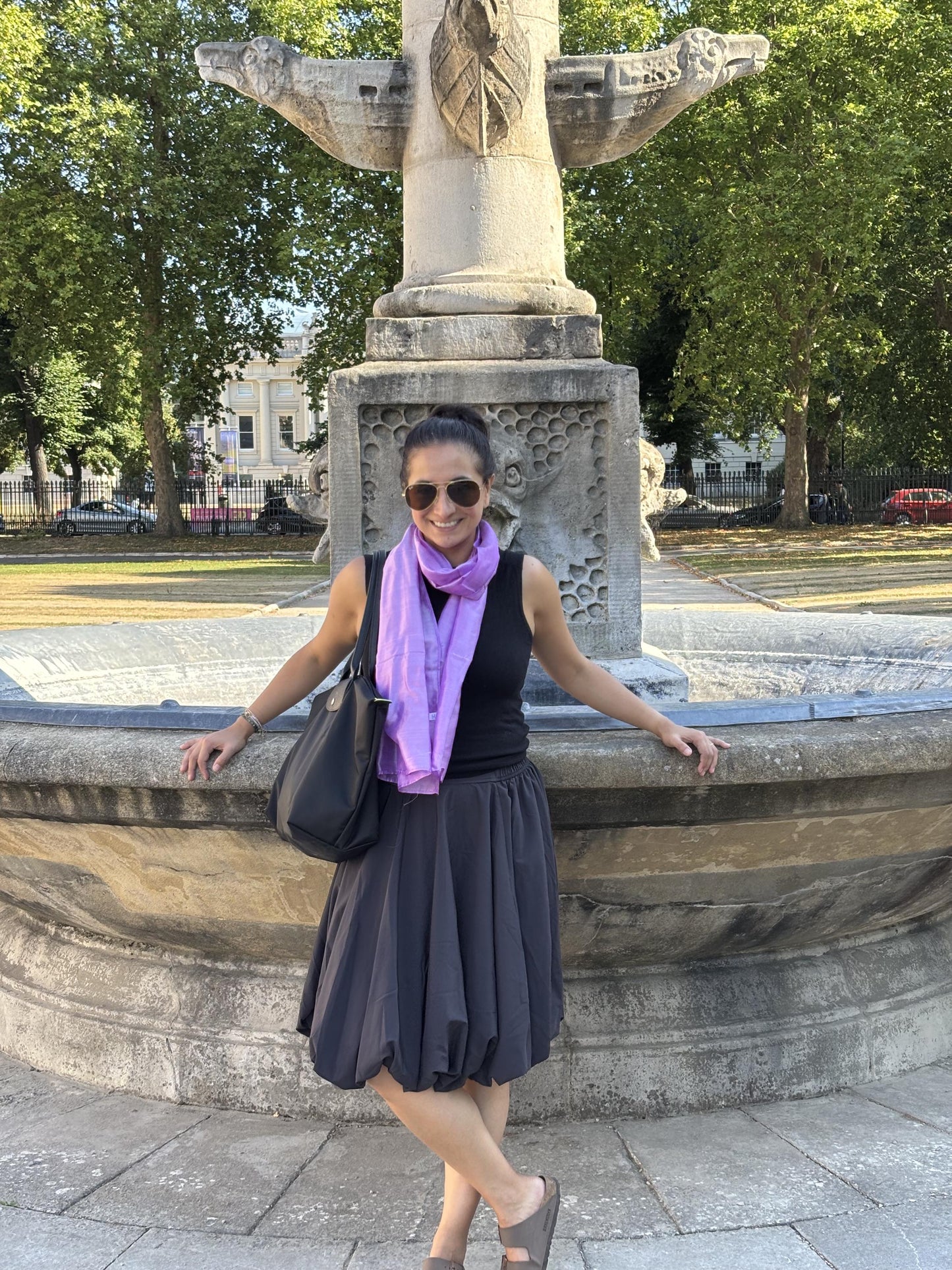CARLOTTA LAVENDER SILK SCARF
