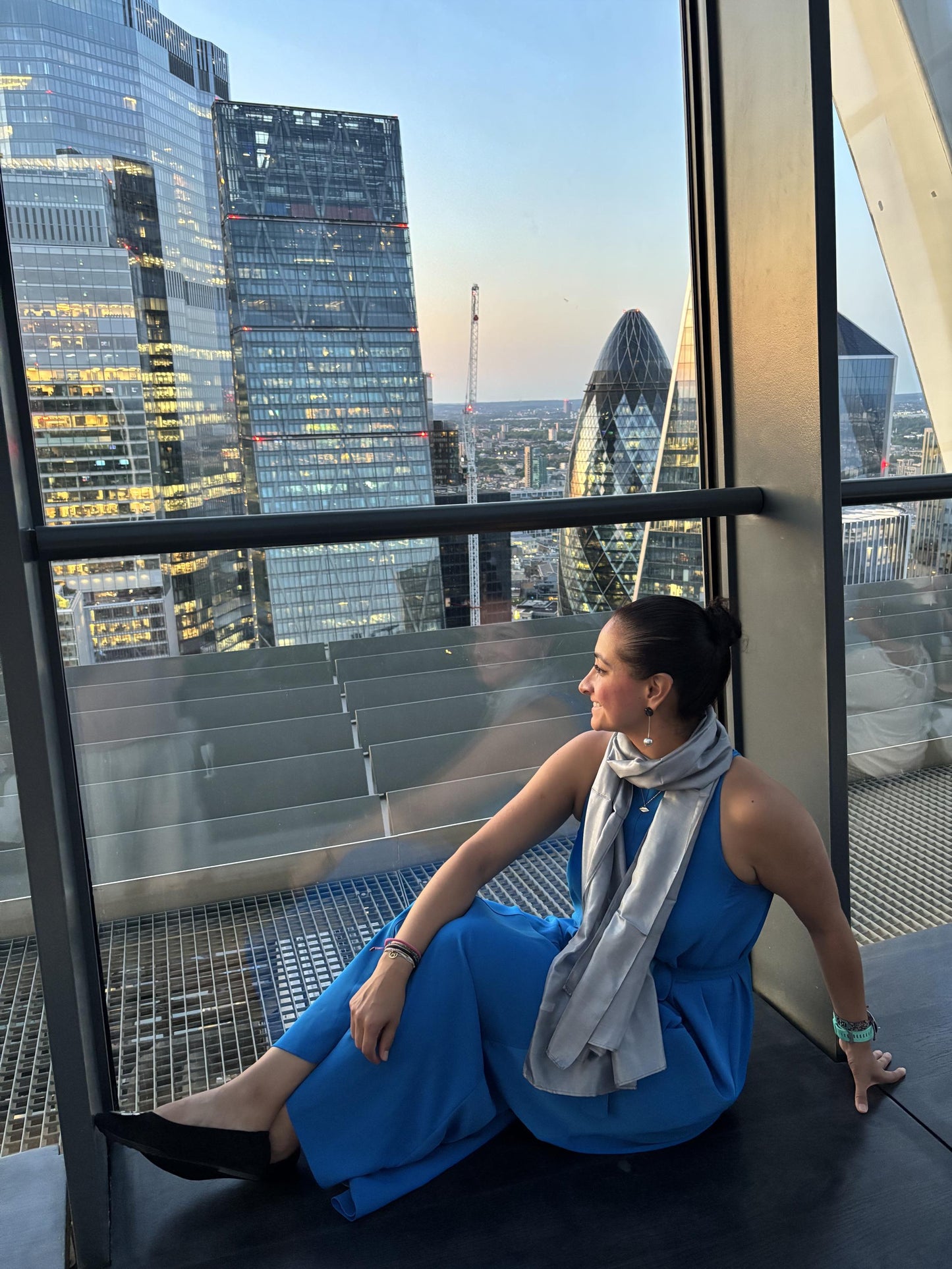 CARLOTTA GREY SILK SCARF