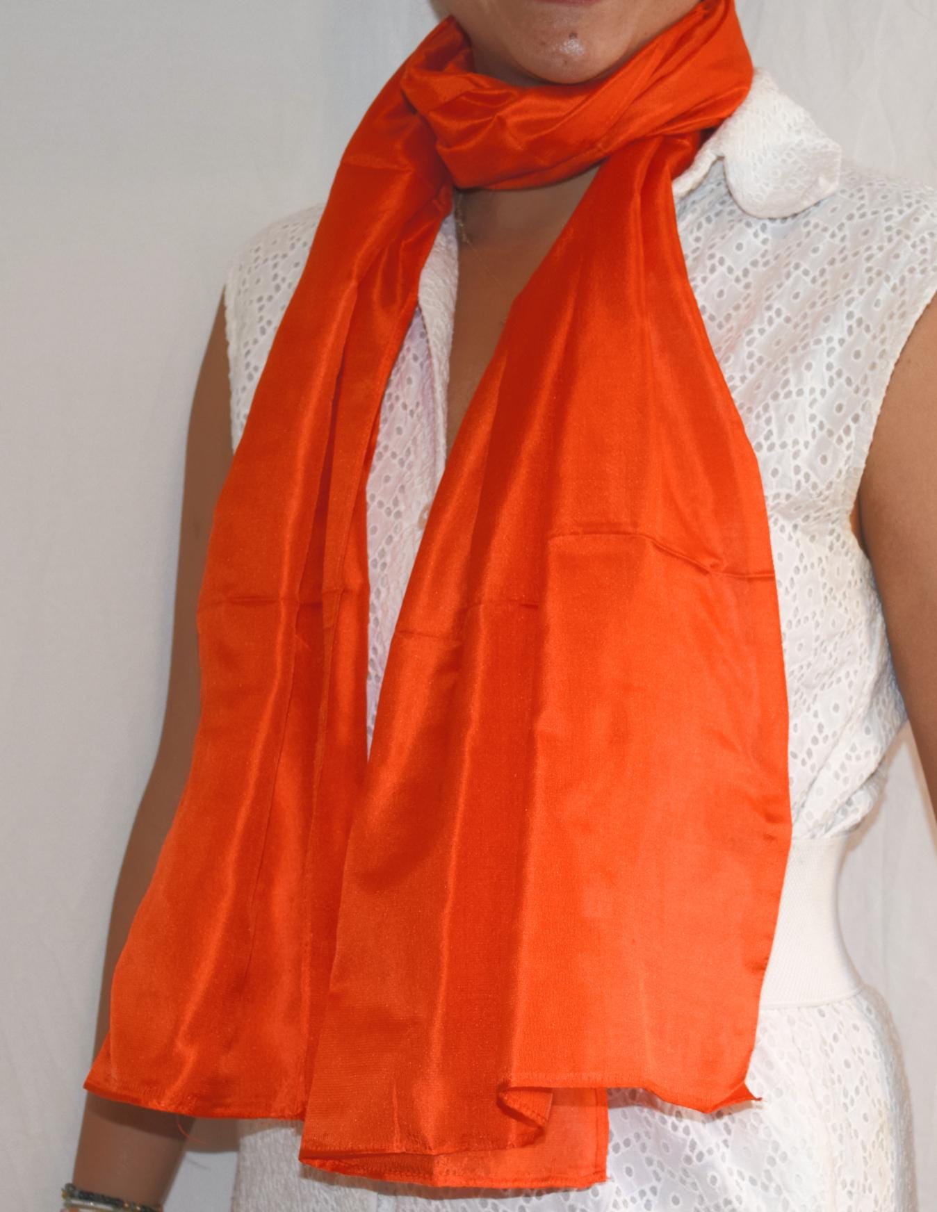 CARLOTTA TANGERINE SILK SCARF