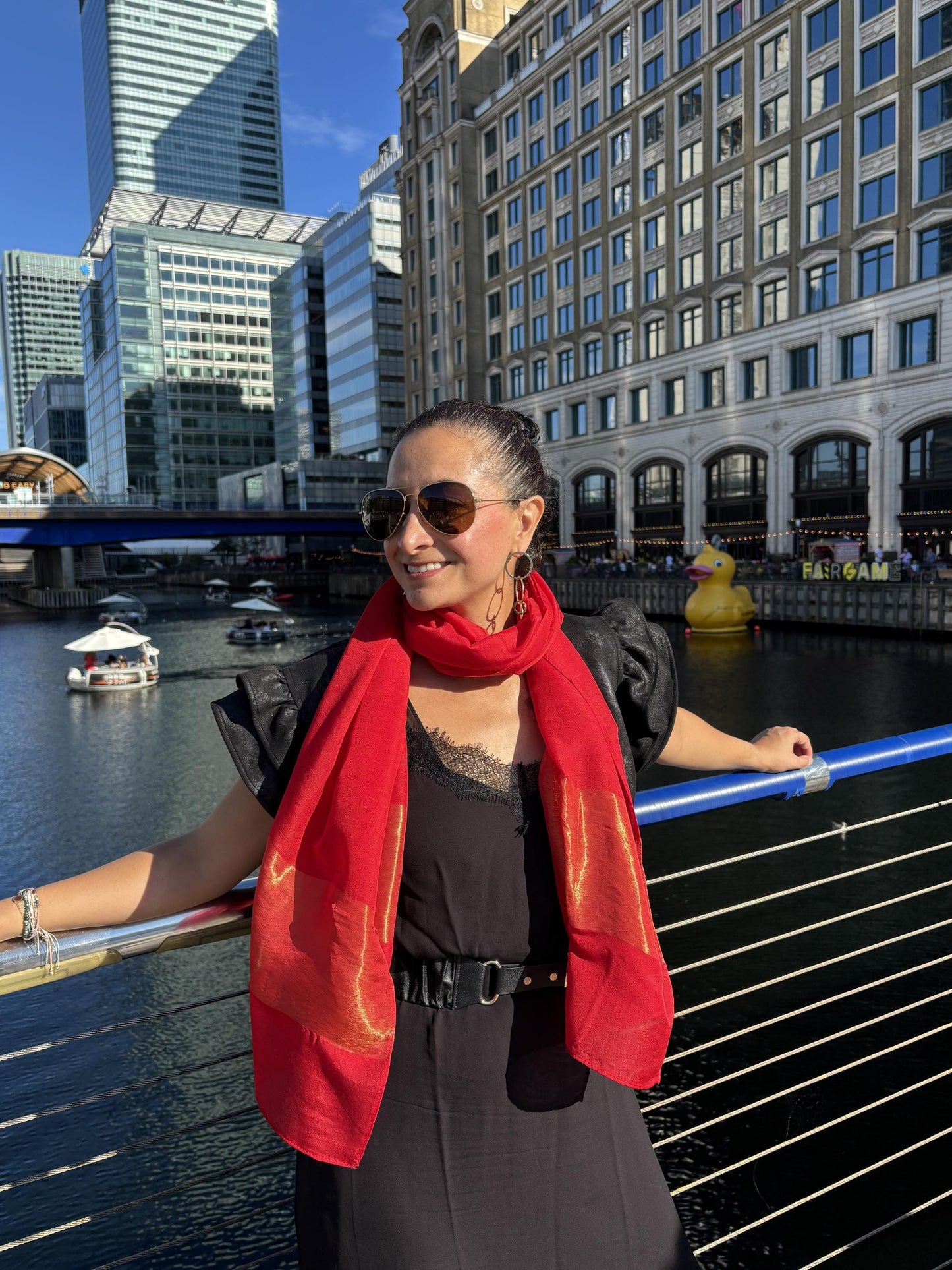 Oscar Red silk and wool scarf