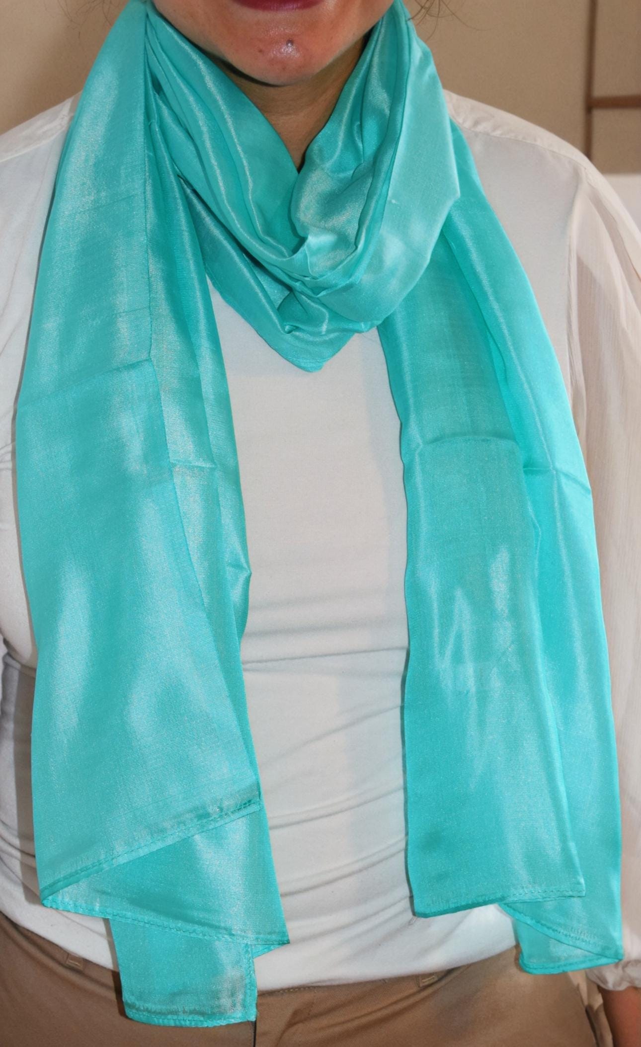 Carlotta Turquoise Silk Scarf