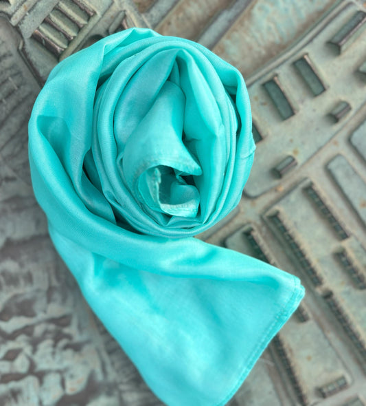 Carlotta Turquoise Silk Scarf